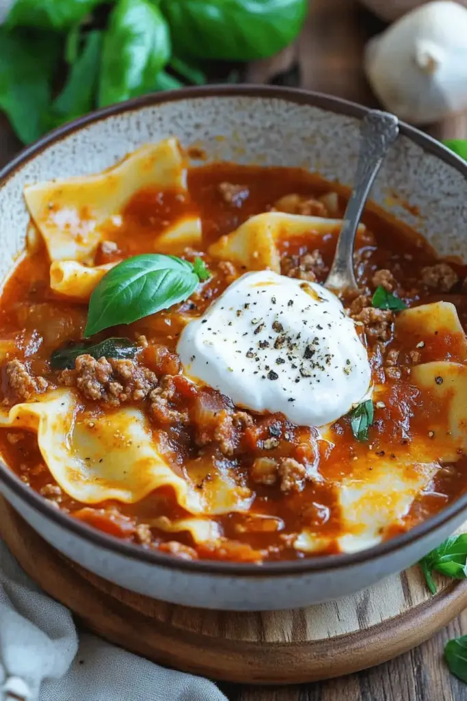 Lasagnesuppe, die dich vom Hocker haut