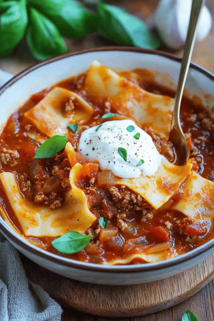 Lasagnesuppe, die dich vom Hocker haut