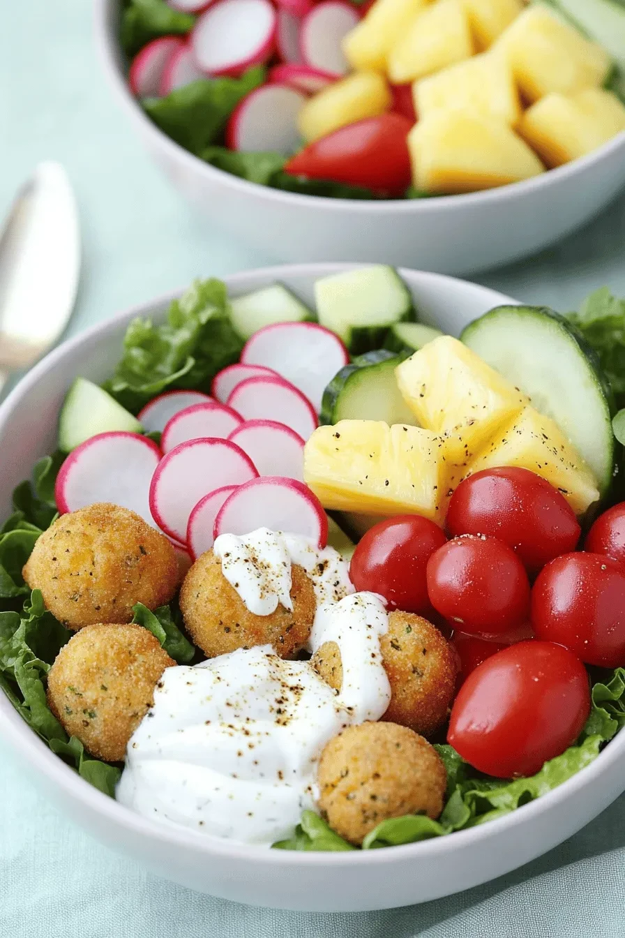 Low Carb Falafel-Bowl mit Senf-Dressing