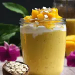 Mango-Joghurt mit Kokos und Haferflocken