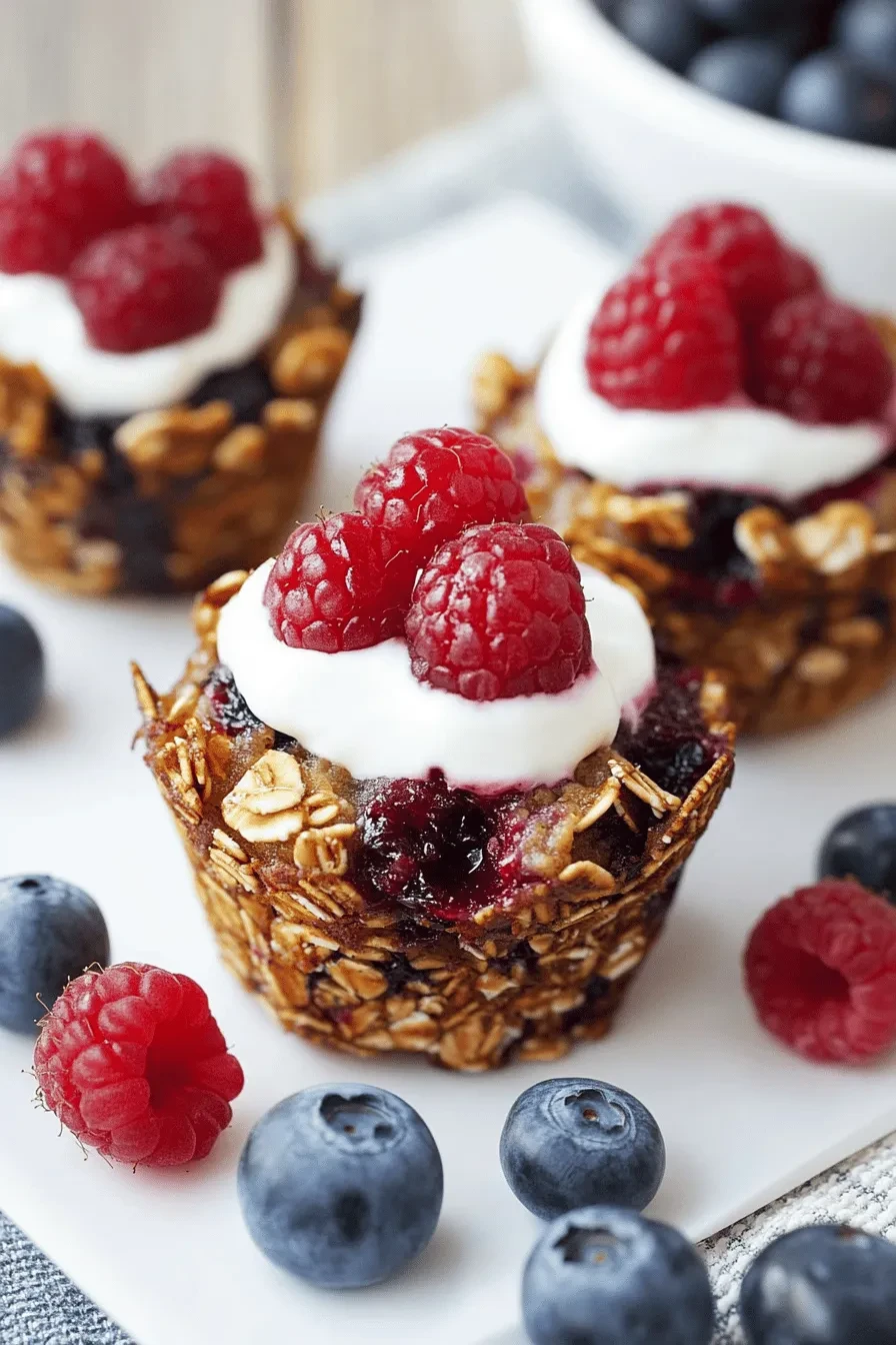 Müslimuffins mit Haferflocken, Beeren + Joghurt