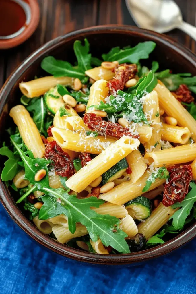 Nudelsalat mit Honig-Senf-Dressing