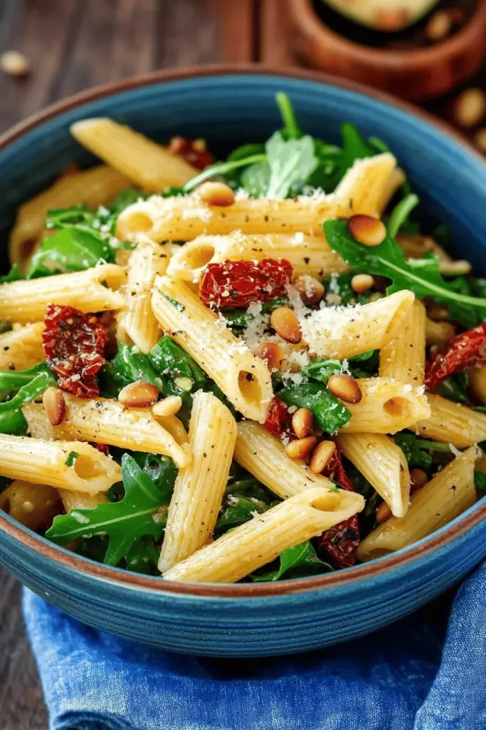 Nudelsalat mit Honig-Senf-Dressing