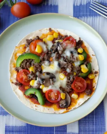 Schnelle Tortilla-Pizza mit Hackfleisch Img