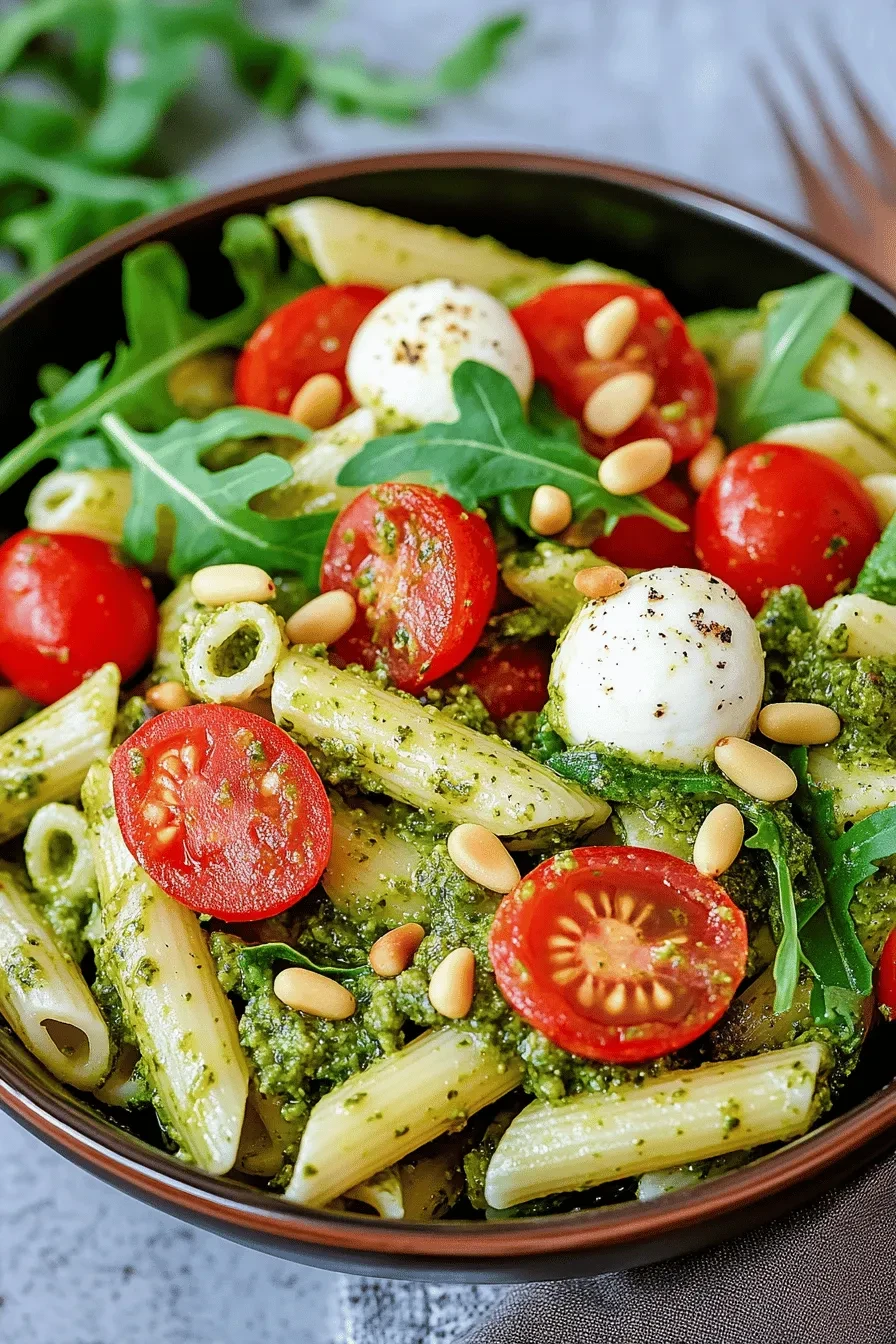 Schneller Nudelsalat mit Pesto