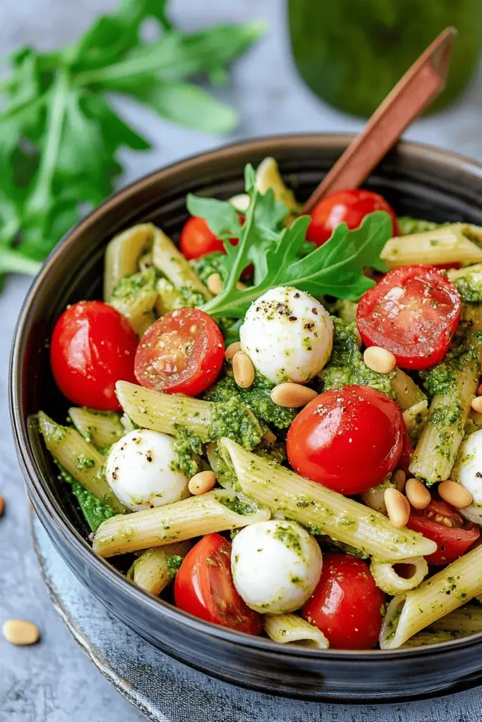 Schneller Nudelsalat mit Pesto