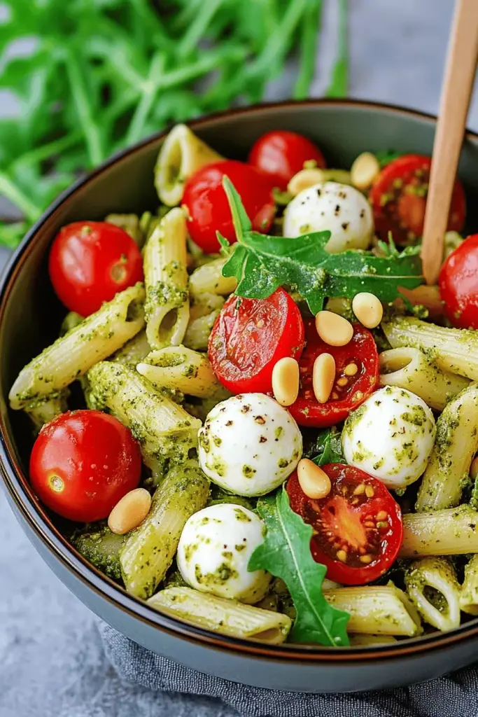 Schneller Nudelsalat mit Pesto