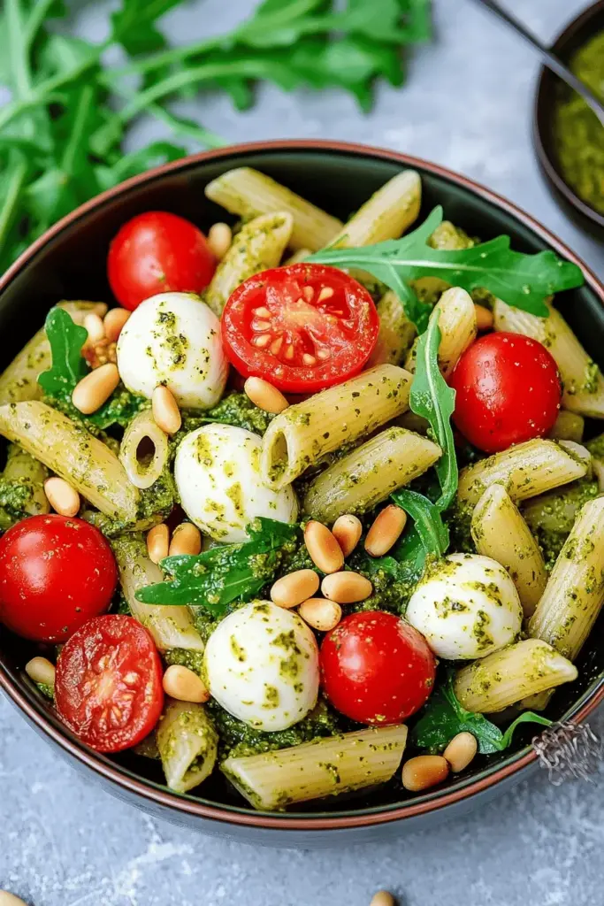 Schneller Nudelsalat mit Pesto