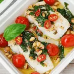 Seelachsfilet aus dem Backofen mit Gemüse