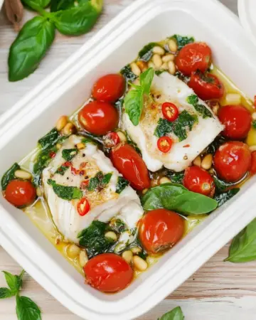 Seelachsfilet aus dem Backofen mit Gemüse Img