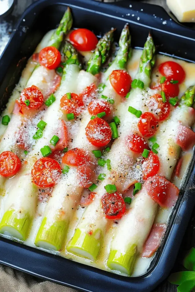 Überbackene Spargelröllchen