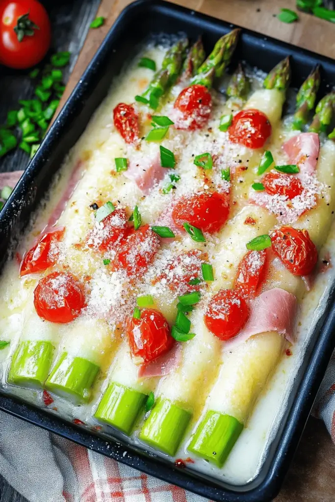 Überbackene Spargelröllchen