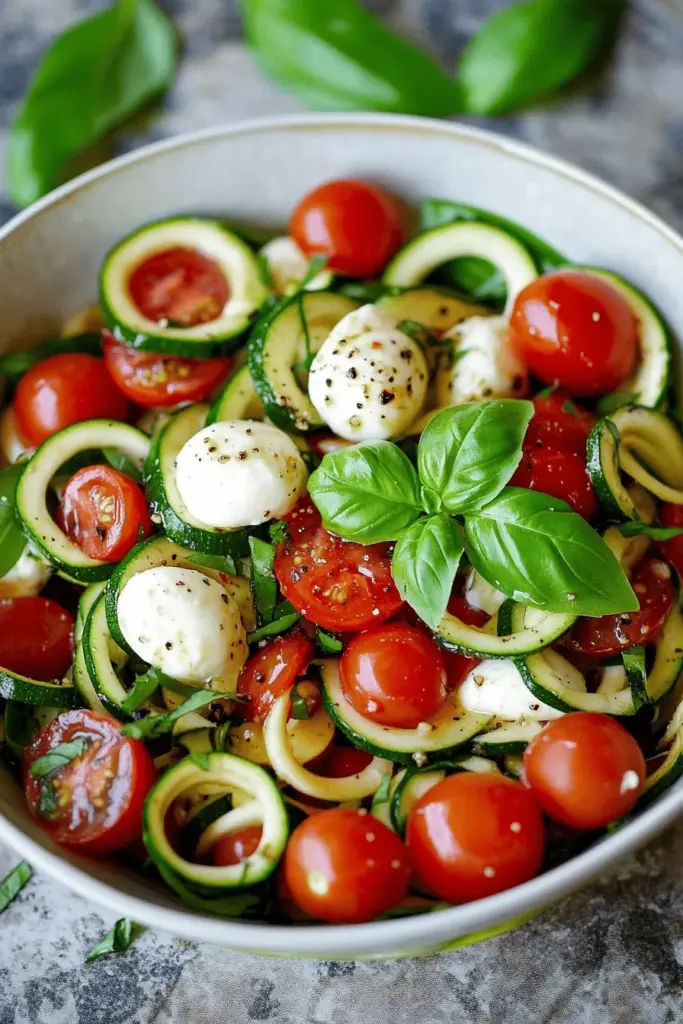 Zucchini-Salat mit Tomaten und Zoodles