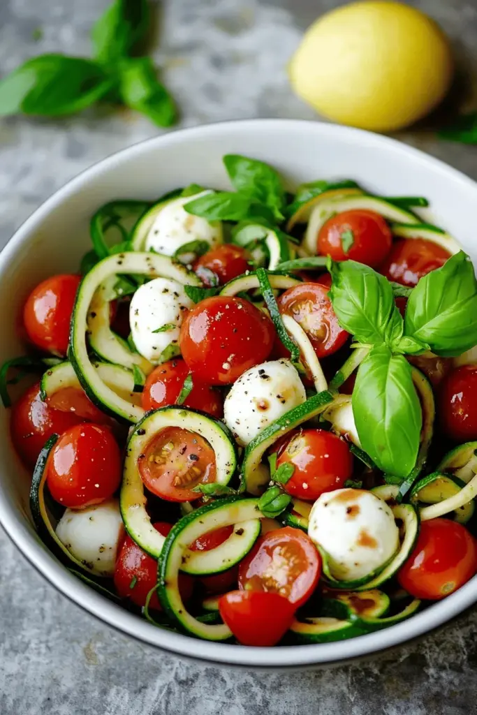 Zucchini-Salat mit Tomaten und Zoodles