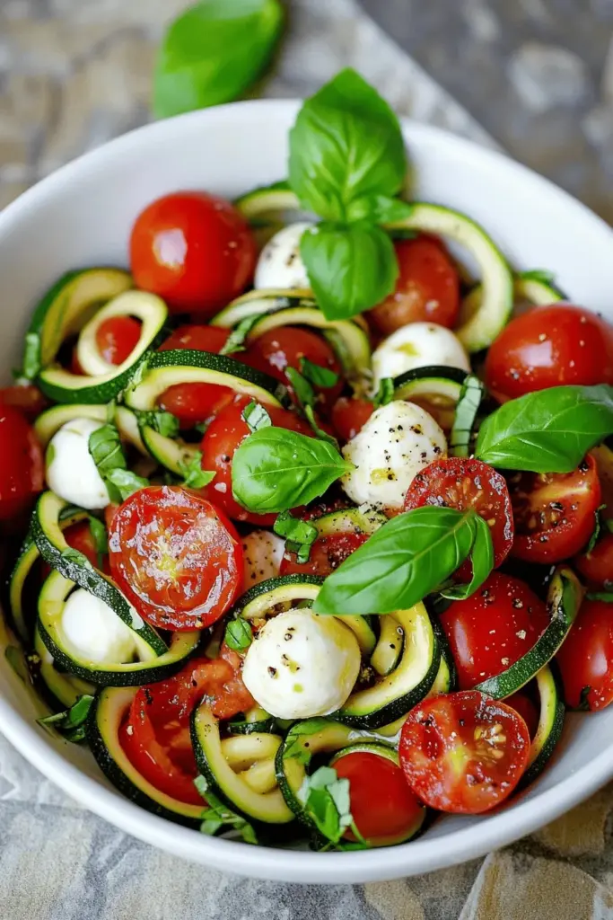 Zucchini-Salat mit Tomaten und Zoodles